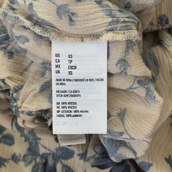 American Eagle | Cream/Blue Floral Jumpsuit | Ruffle | size XS - Picture 8 of 8